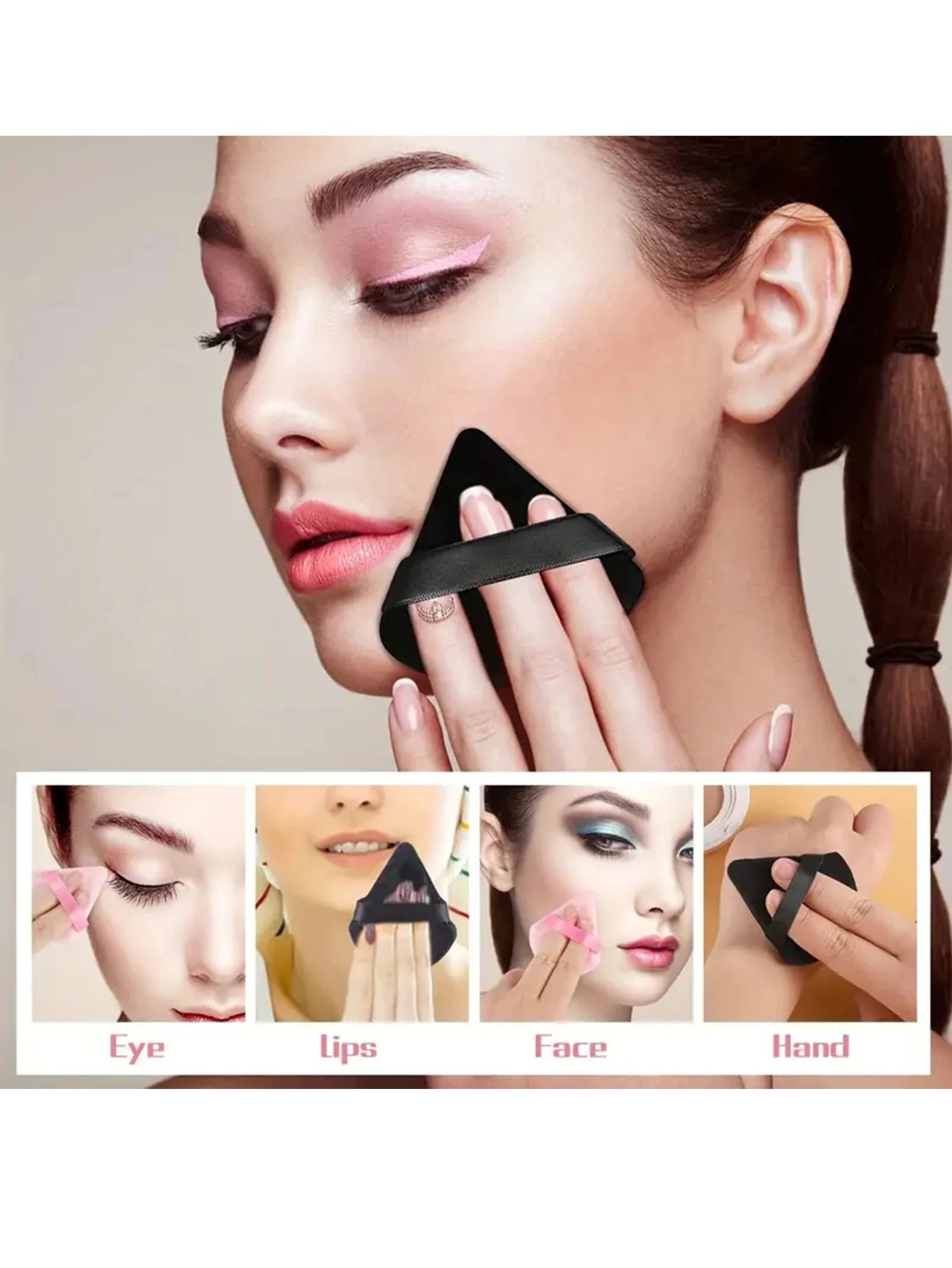 2Pcs/100Pcs  Triangle Powder Puff For Loose Powder Liquid Cosmetic Soft Plush Powder Puff Makeup Foundation Puff Makeup Tool
