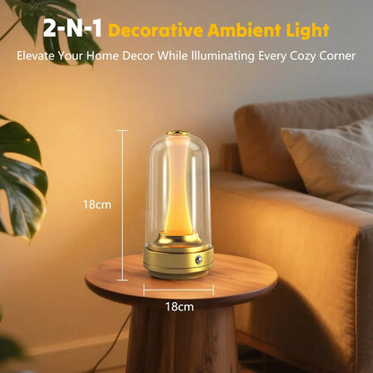 Dimmable Candle Room Lamp Rechargeable Touch Waterproof Reading Mood Light For Home Bedside Bar Desk Outdoor Mushroom Lamp