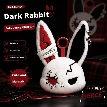 Hot Gothic Bunny Plush Keychain RabbitBag Charm with Bandage Desian Kawaii Key Ring Pendant Car Bag Ornament  Gift To