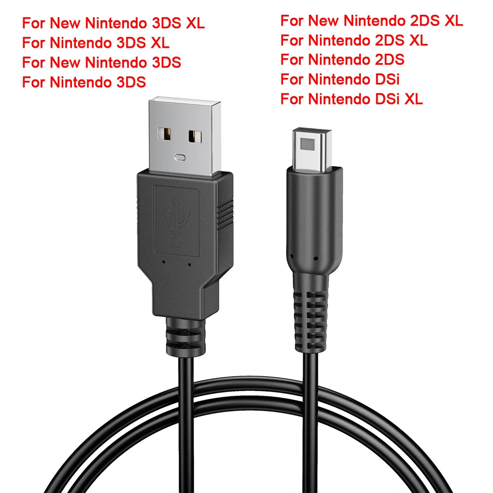 USB Charger Cable For Nintendo S Lite DSL NDSL Data Charging Power Cable Cord For NDSi 3DS New 3DS XL LL New 2DS XL NDS GBA SP