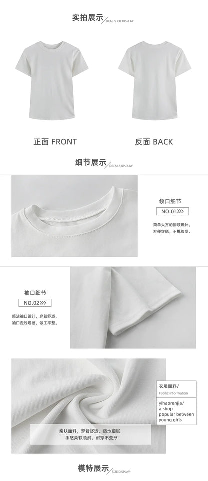 100% Cotton Men's  T-shirt O-neck Solid Color Bottoming Shirt Universal Casual Breathable T-shirt Tops Spring Autumn