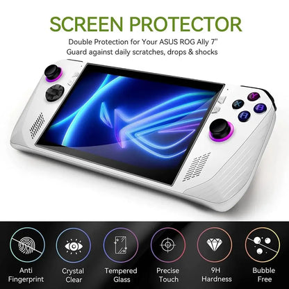 2/3pc Tempered Glass Protective Film for Asus ROG Ally Screen Protector Curved Edge Anti Scratch Handheld Console Game Accessory