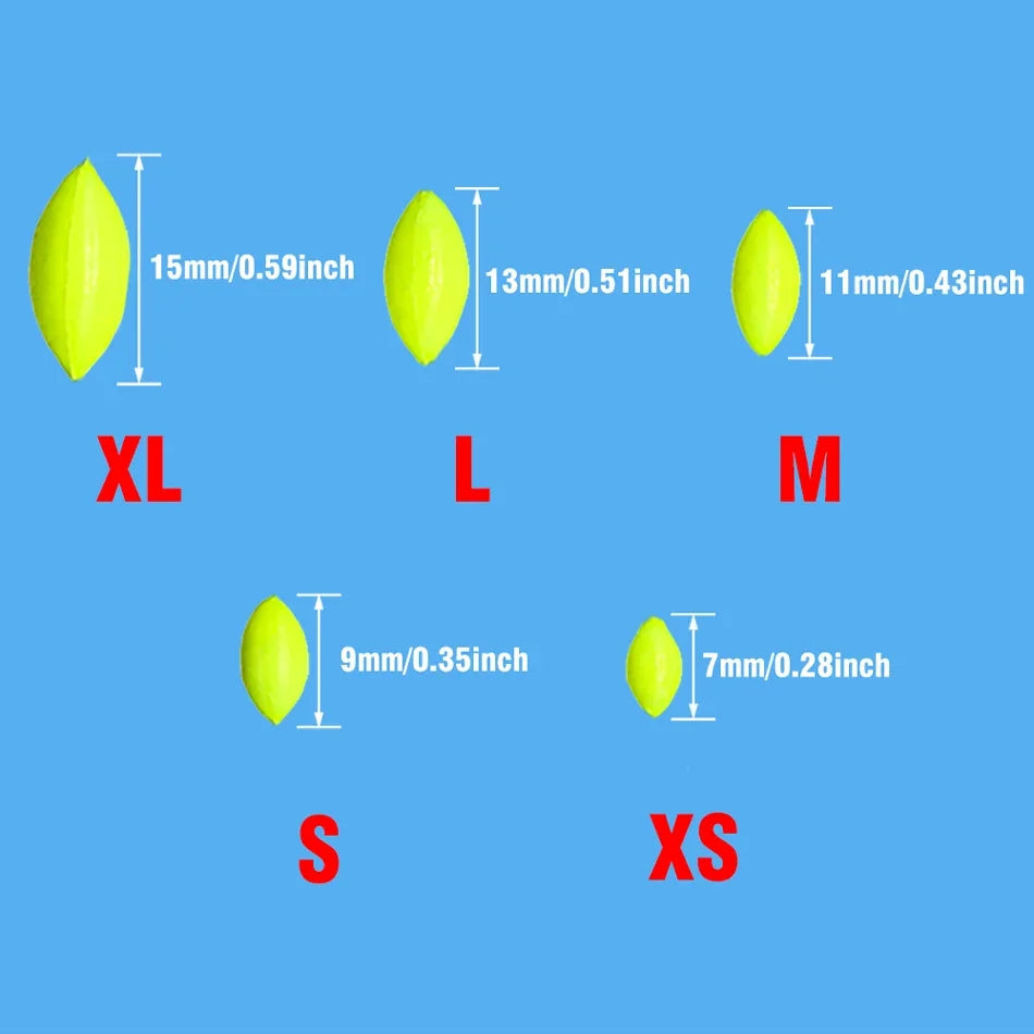 60Pcs/10Sets Fishing Float 6 In 1 String Type Seven Star Float Foam Space Bean Fishing Line Stopper Buoys Tackle Accessories