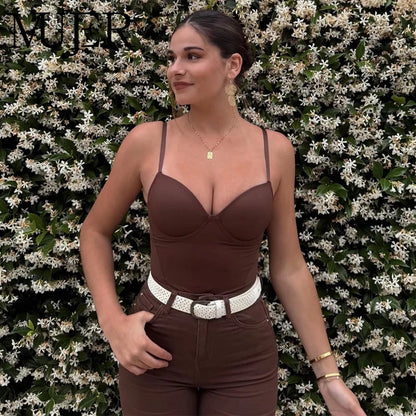MUJER Sexy Corset Crop Top Woman Camisole Backless Short Tops for Women Sleeveless Bustier Tops Women Straps Tube Top Female