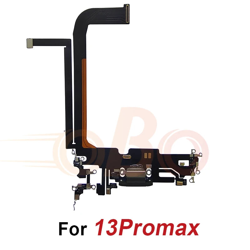 Charging Port Flex Cable for iPhone 11 12 13 Pro Max Mini Black White USB Charger Dock Connector with Microphone Repair (1PC)