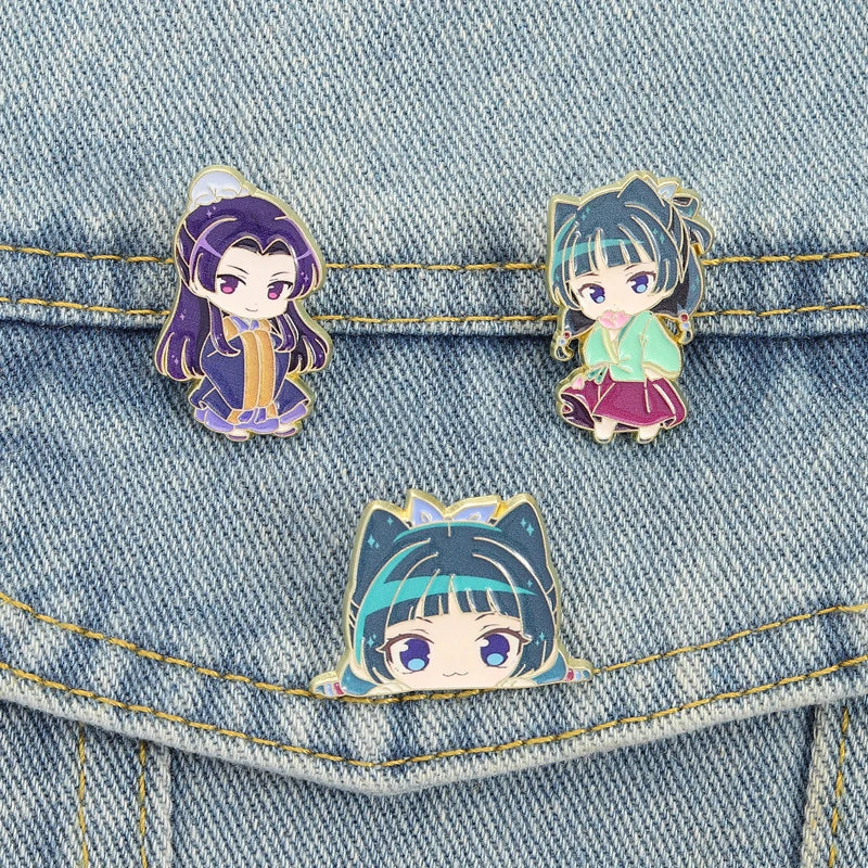 Maomao Light Novel Brooch Enamel Pins  Cute Japanese Anime Cartoon Character Brooches Lapel Badge Jewelry Gift for Fans Friends