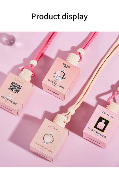 4pcs Pink car fragrance car interior accessories, perfume pendant car supplies, fresh air car fragrance