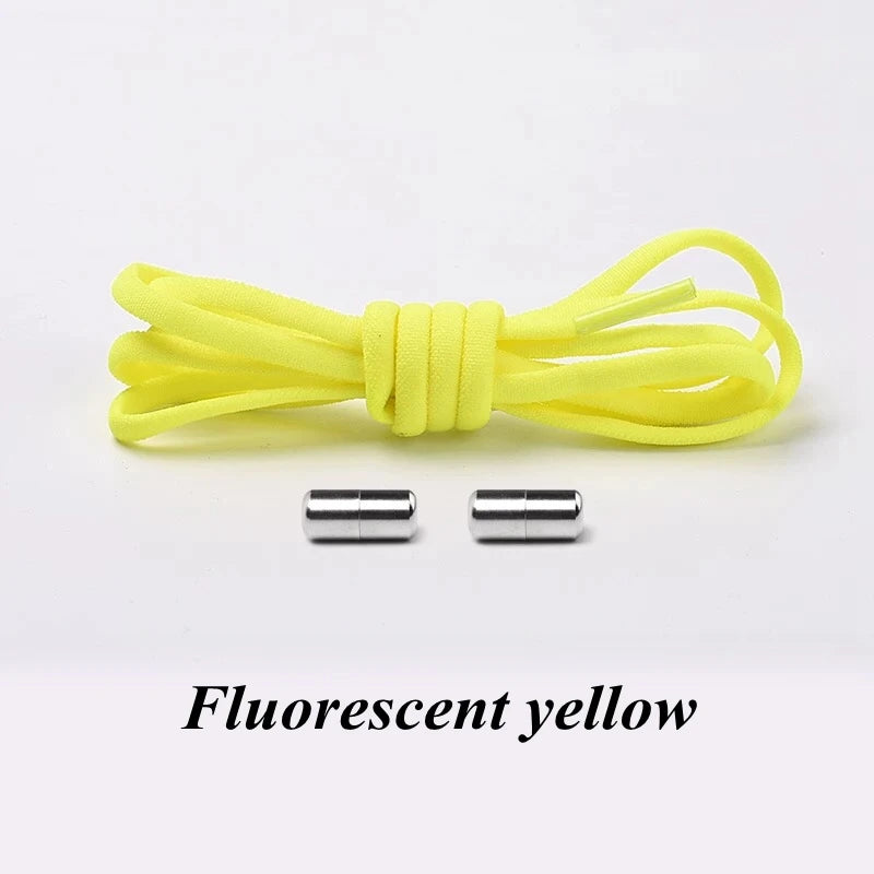 Semicircle No Tie Shoelaces Elastic Shoe laces Sneakers shoelace Metal Lock Lazy Laces for Kids and Adult One size fits all shoe