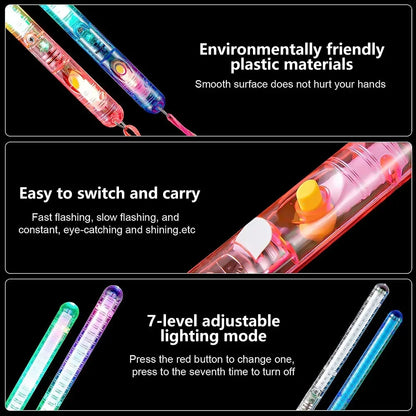 Glow Sticks Fiber Optic Light Up Wands LED Night Lighting Props for Birthday Wedding Dark Parties Concerts Christmas Halloween