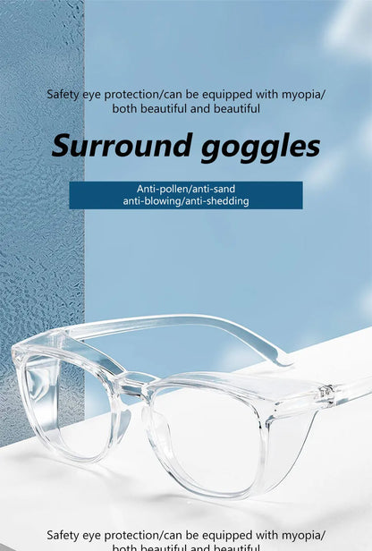 SEAMETAL Anti Blue Light Glasses Lightweight PC Frames Square Clear Lens Glasses Anti Pollen Safety Goggles Eyewear Accessories