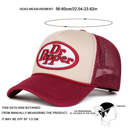 Unisex Dr Prpper Letter Embroidery Baseball Net Caps Spring and Summer Outdoor Adjustable Casual Hats Hip Hop Hat Sunscreen Hat