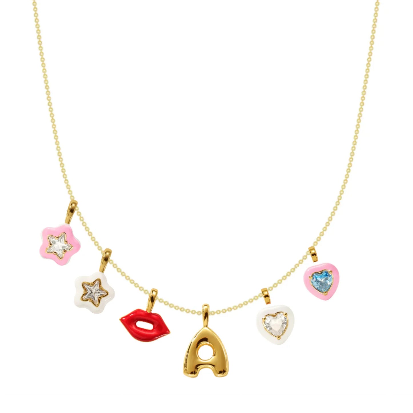Y2K fashion heart-shaped flower colored lip pendant, suitable for DIY necklaces, bracelets, keychains, bag buckles