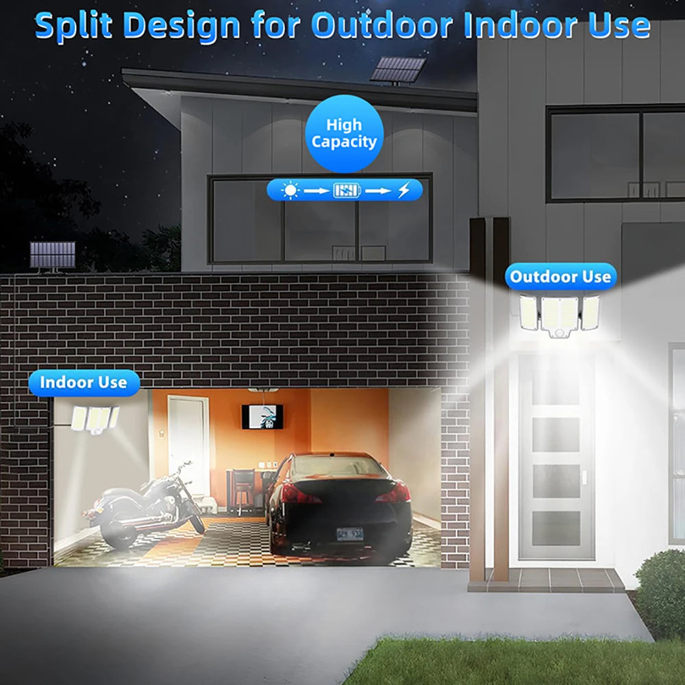 234/280 LED Solar Lights for Outside Motion Sensor Solar Flood Lights Waterproof Solar Powered Security Spot Garden Wall Lights