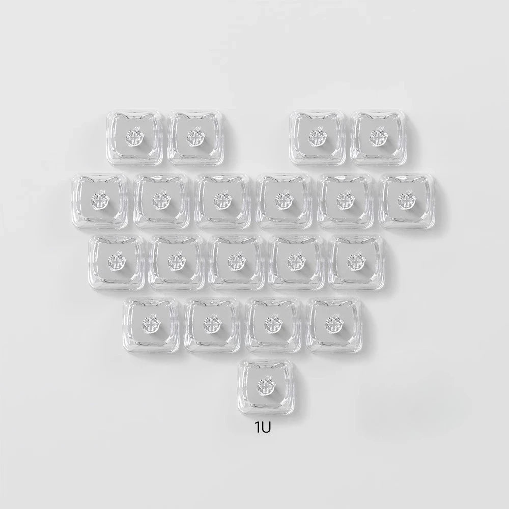 20pcs 1U Keycaps with Unique Cats Head MAO Transparent Keycap Comfort Typing PBT No Engraved Keycap DIY Keyboards For Aula Ajazz