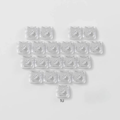 20pcs 1U Keycaps with Unique Cats Head MAO Transparent Keycap Comfort Typing PBT No Engraved Keycap DIY Keyboards For Aula Ajazz