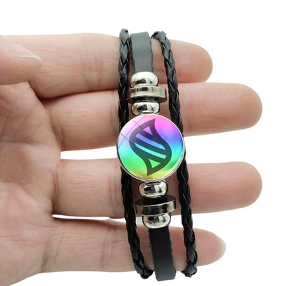 Japanese Anime Monsters Bracelet Glass Circular Pocsket Jewelry Leather Bracelet for Women and Children