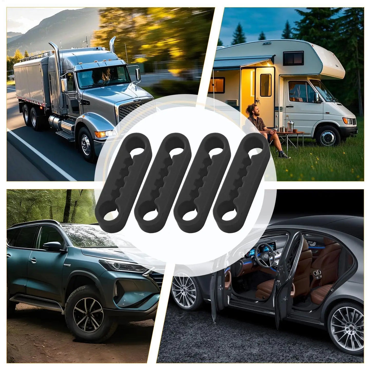Silicone Car Door Shock Absorber Pads, Elastic Cushion Damper, Reduce Noise & Protect Paint for Car Truck SUV RV Door Edge
