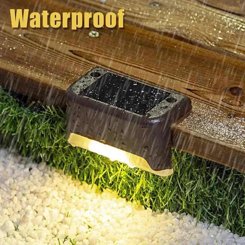 1~12PCS Solar Deck Light Outdoor IP65 Waterproof Solar Power Garden Lamps for Railing Stairs Step Fence Yard Patio Pathway