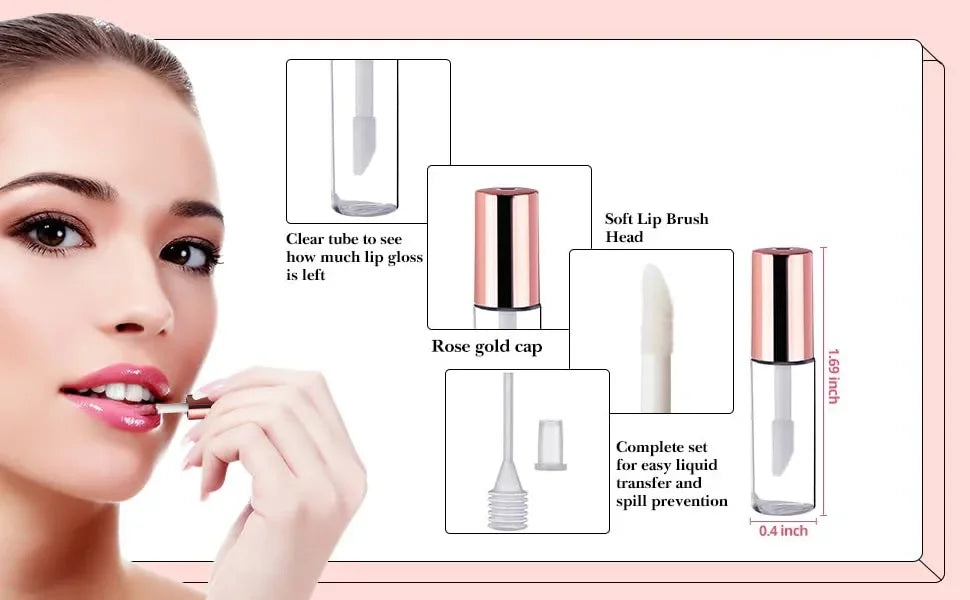 1.2ml Mini Lip Gloss Tubes with Wand Empty Travel Bottle Refillable Lip Gloss Containers Lip Balm DIY Lipstick Cosmetics