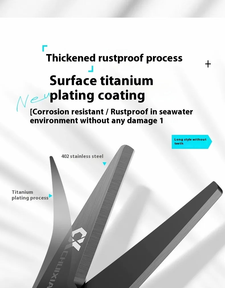 Portable titanium plated fishing scissors for hanging strings, PE line fishing line, Dali Ma stainless steel lure scissors
