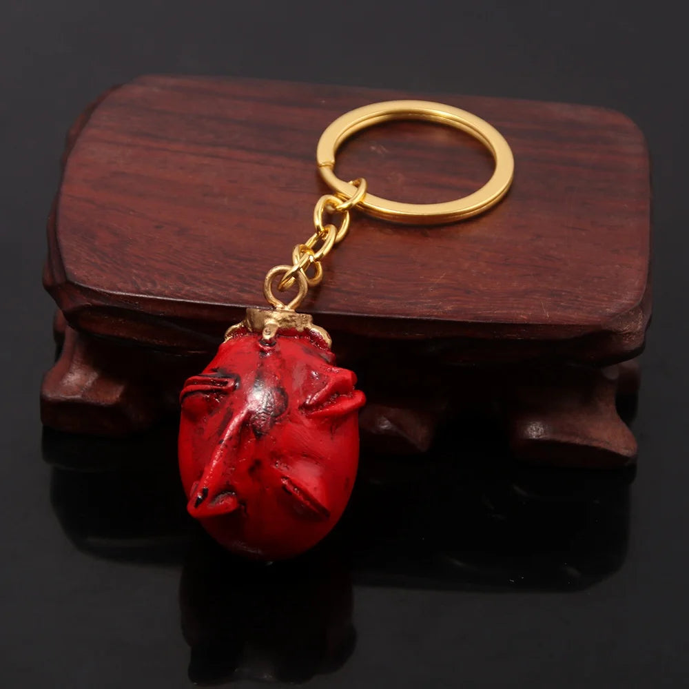 Fashing Popular anime Red Elliptical three-dimensional pendant Necklace Egg Of King Cosplay  Arc Resin Pendant Accessories Gift