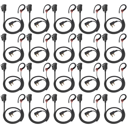 Two Way Radio 2 Pin K Head Soft Ear Hook Earpiece Walkie Talkie Headset with Mic PTT for BaoFeng UV-5R BF-888s Kenwood Retevis