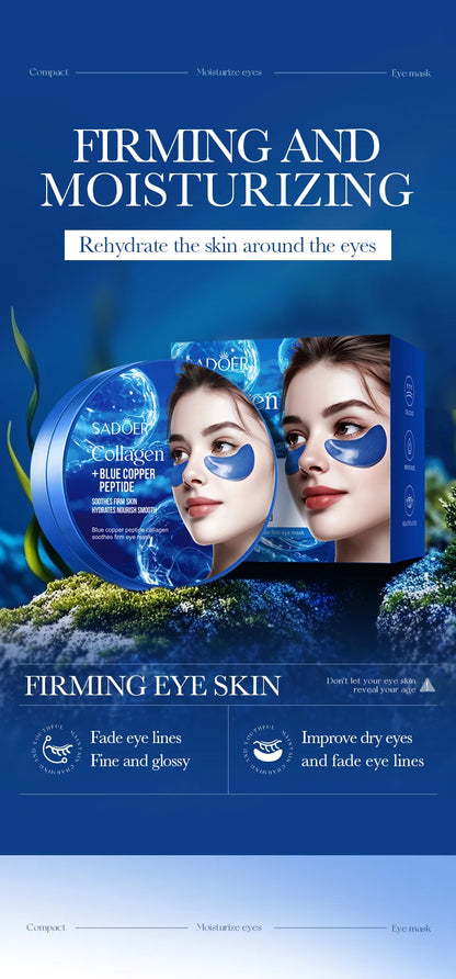 60pcs SADOER Caffeine Crystal Collagen Eye Mask Anti Dark Circles Ant -Aging Anti Wrinkles Moisturizing Eye Patches Skin Care