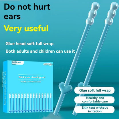 24Pcs/Box Silicone EarWax Remover Sticky Ear Picks Disposable Adhesive Earpick S/L Reusable Ear Cleaner for Kids & Adults
