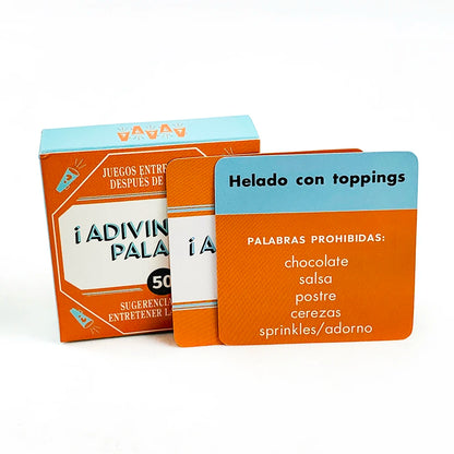 Spanish Mini Size Game Cards " Name That Word !" 50 Pcs Cards Game Family Gathering Card Game Camping Game