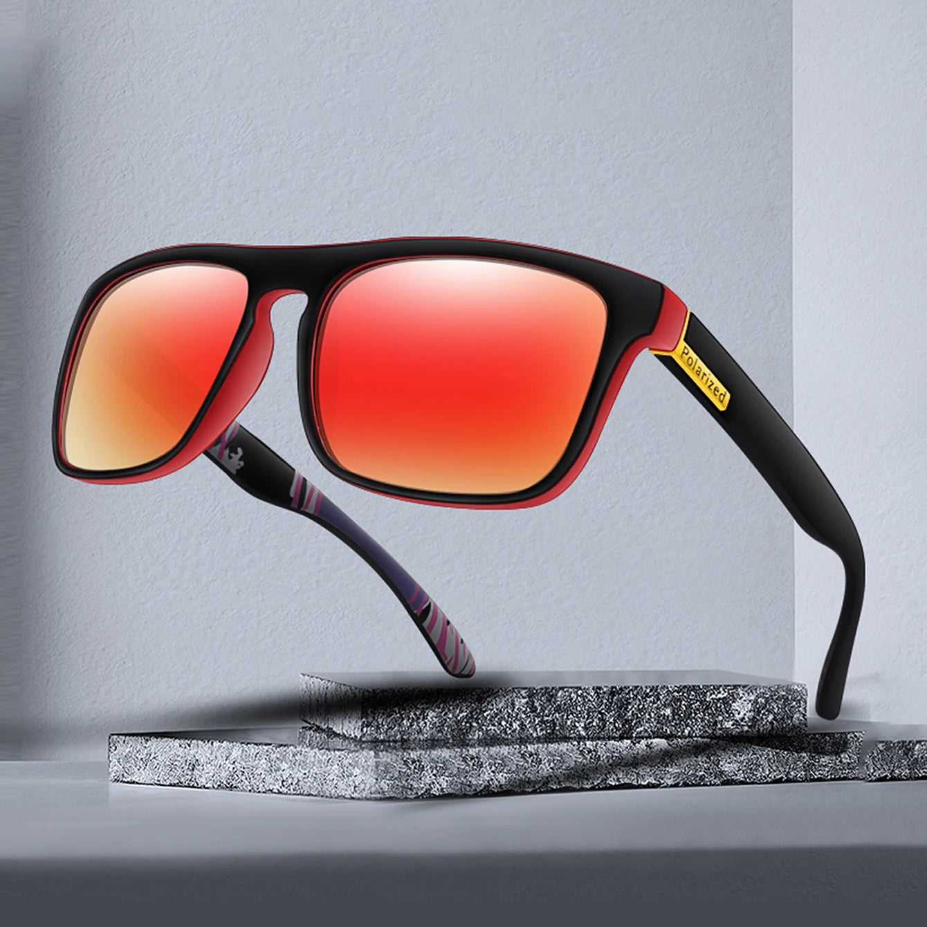 LOISRUBY Brand Polarized Cycling Sunglasses Men Car Driving Color Changing Bike Motorcycle Square Frame Hinking Festival