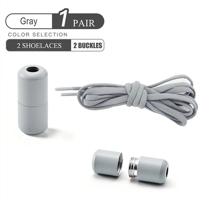 Elastic No Tie Shoelaces Semicircle Shoe Laces For Kids and Adult Sneakers Shoelace Quick Lazy Metal Lock Laces Shoe Strings