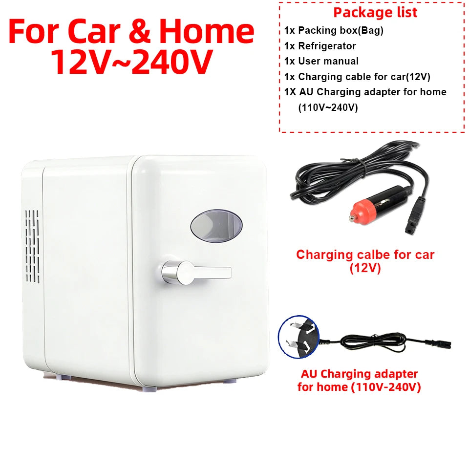 4L Mini Beauty Fridge for Skincare Car & Home Dual Use Cooling Heating Makeup Refrigerator Travel Cosmetic Face Cream Fridge