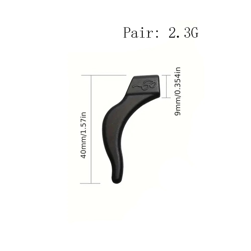 5pairs Silicone Anti-Slip Ear Hooks Women Men Antiskid Glasses Leg Ear Sleeve Anti-Fall Eyewear Holder Accessories Black