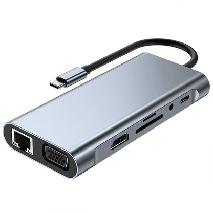 11-in-1 4K USB C 3.0 HUB Type C to HDMI-compatible USB 3.0 Adapter Type C HUB Dock PD 87W USB C Splitter for MacBook Pro Air