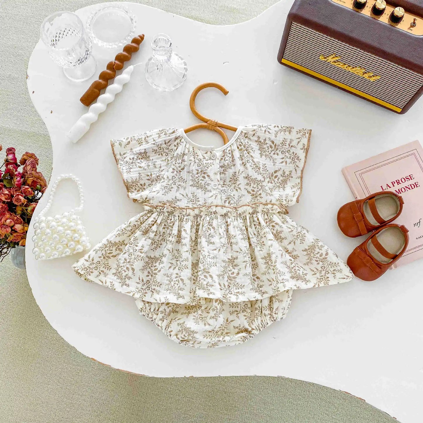 0-24M Baby Clothes Summer Baby Girl Bodysuit Floral New Female Baby Small Flying Sleeve Romper Dress Newborn One-piece Jumpsuit