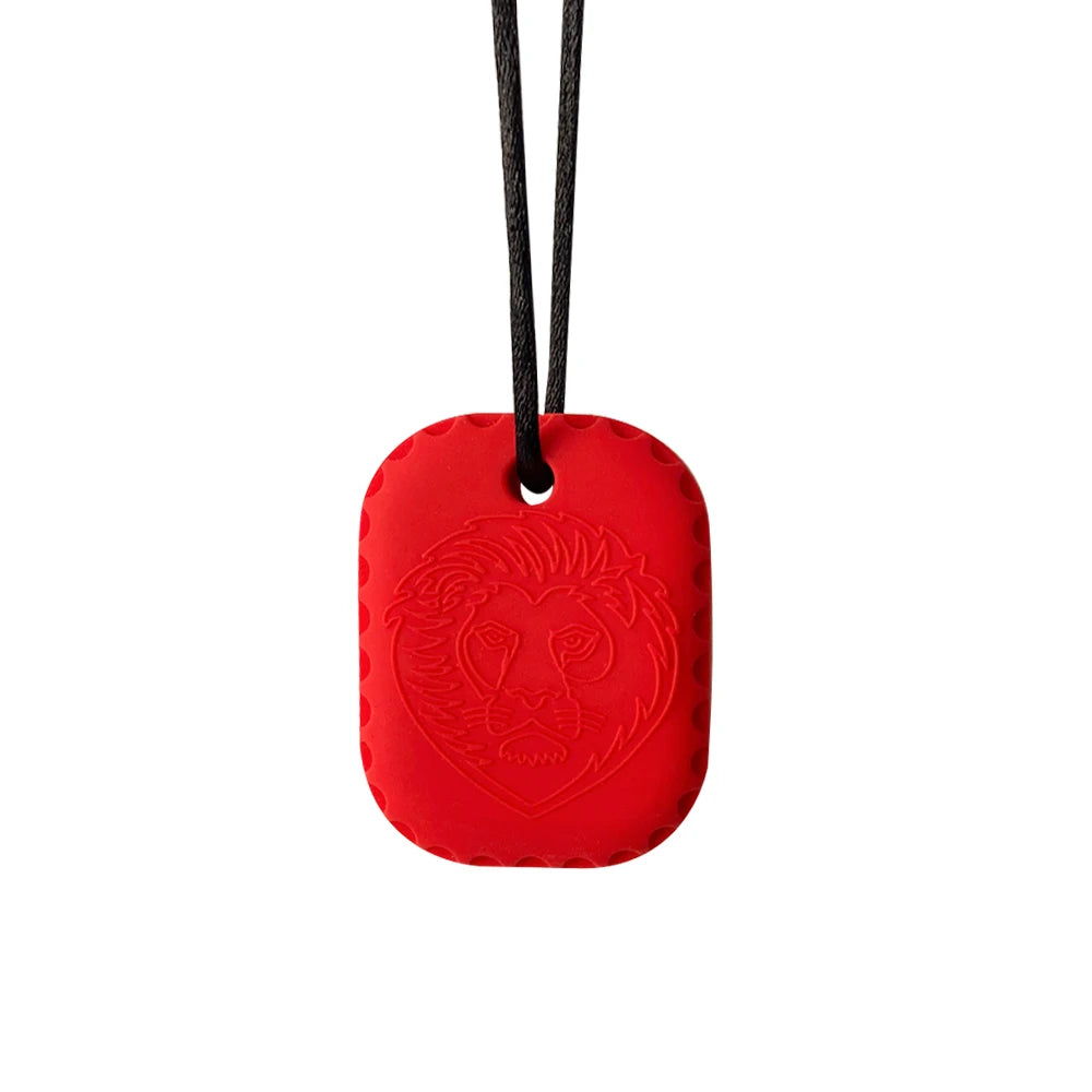 1pcs silicone teether children building block chewing necklace sensory chewing molar pendant oral motor toy for ADHD boy gift