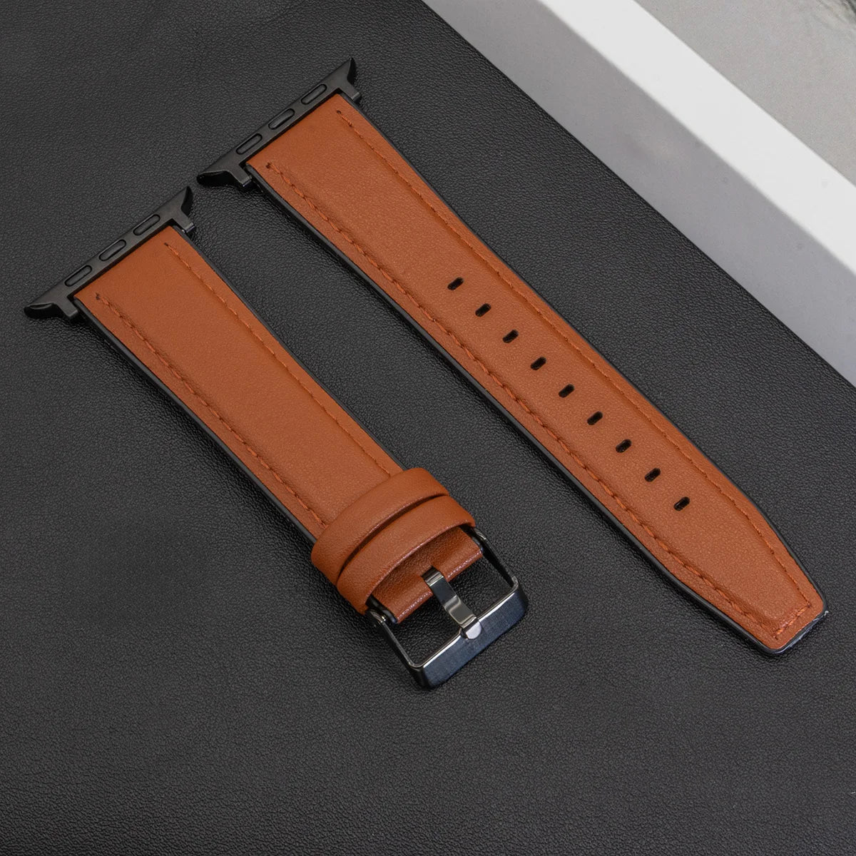 Leather Band Strap for Apple Watch Band Ultra 3 49mm 11 10 9 8 7 46 45 41mm High Quality for IWatch Series 6SE54 44 40mm Correa