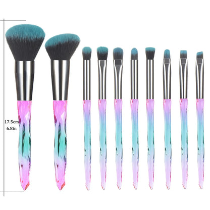 5/10 makeup brushes, crystal-textured makeup brush set, loose powder contouring eyeshadow suitable for ladies/girls