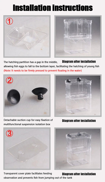 1PC Aquarium Fish Breeder Box Durable Betta Fish Tank Fish Breeding Isolation Box Hatching Incubator Box For Baby Fish Shrimp