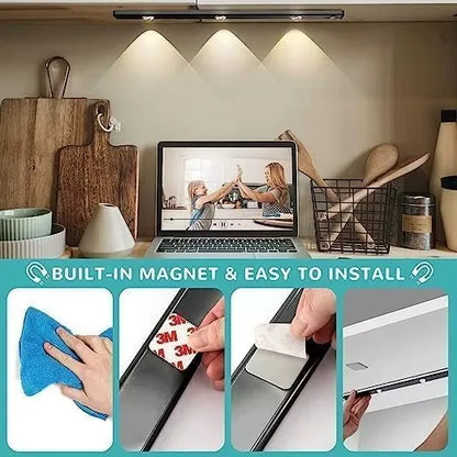 LED Ultra Thin Under Cabinet Lights Motion Sensor night light Wireless 3Color Dimmable For Kitchen Cabinet Bedroom Wardrobe Ligh