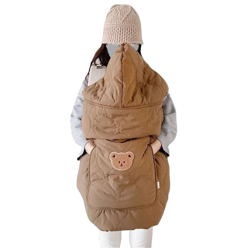Hooded Blanket for Baby Stroller Newborn Swaddle Wrap Warm Baby Carrier Sling Cover Infant Cloak Cape Sleeping Quilt 80*85cm