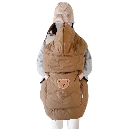 Hooded Blanket for Baby Stroller Newborn Swaddle Wrap Warm Baby Carrier Sling Cover Infant Cloak Cape Sleeping Quilt 80*85cm