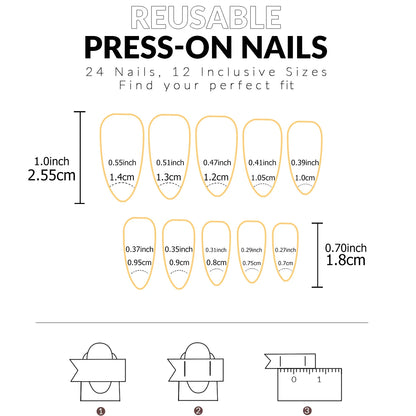 48pcs French black border hand and foot armour Glossy fake toenails fully covered with nude spring break toenails for women's na