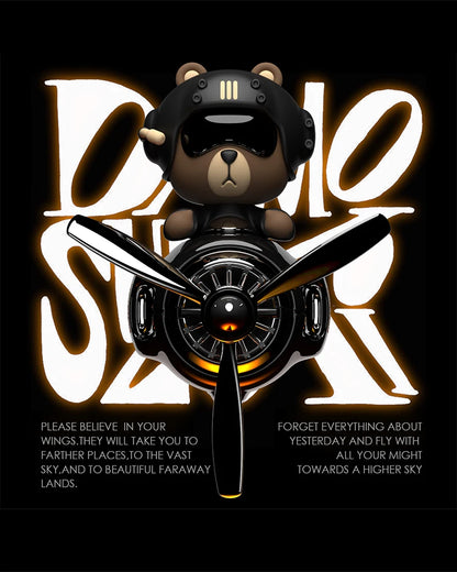 Head shake rotating propeller plane cool bear pilot car air fresheners accessories decoration fun diffuser perfume fragrance men