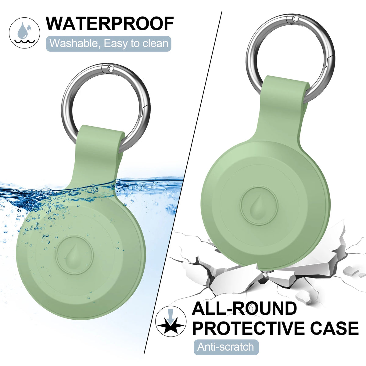Silicone Case For Apple Airtag Cover 360° Waterproof Dog Cat Collar GPS Finder Protective Cases For Apple Air Tag Shell Keychain