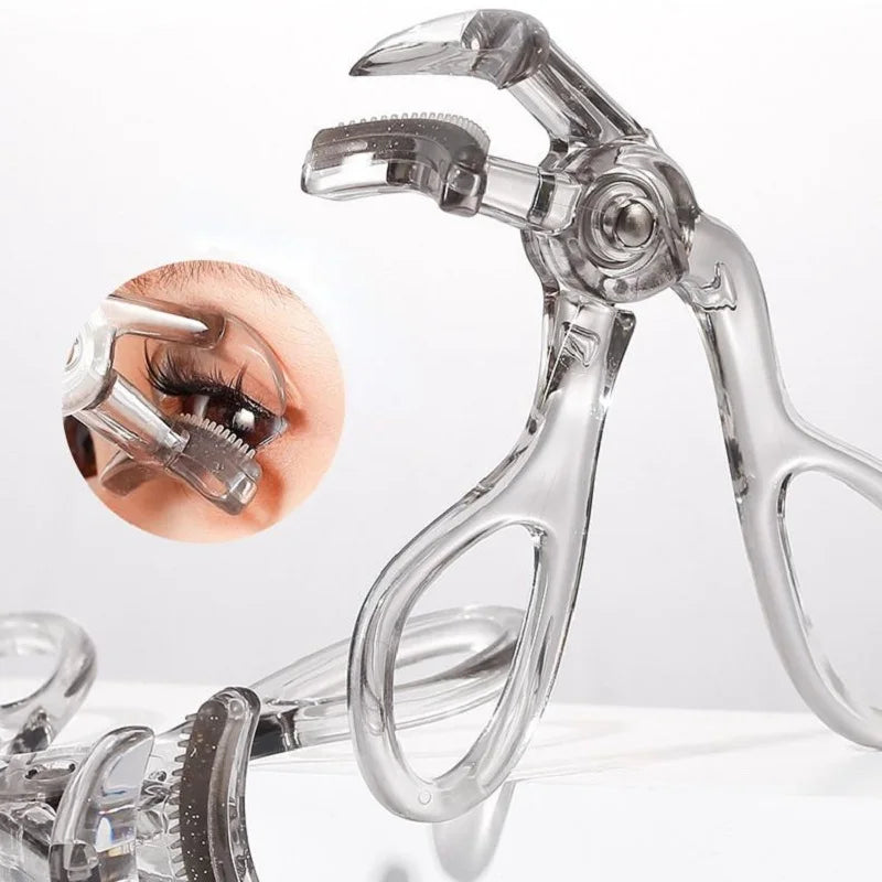 Portable Wide-Angle Eyelash Curler with Built-in Comb - for All Eye Shapes | Beginner-Friendly & Battery-Free (Travel Must-Have)