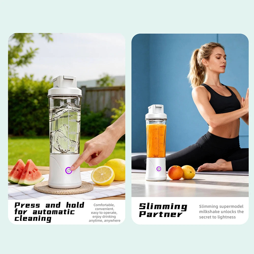 6 Blades Electric Juicer Cup 2 Cups For Travel Portable Juicer Mixer Usb Charge Fresh Fruit Juice Personal Blender Smoothie