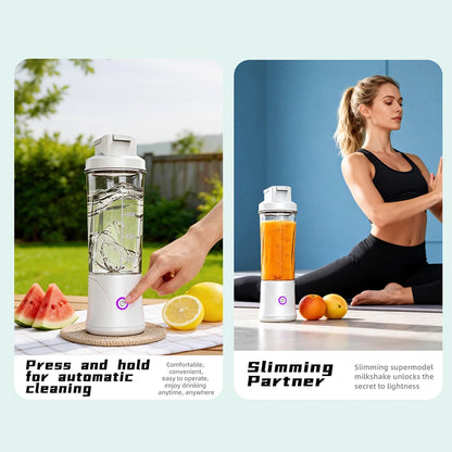 6 Blades Electric Juicer Cup 2 Cups For Travel Portable Juicer Mixer Usb Charge Fresh Fruit Juice Personal Blender Smoothie