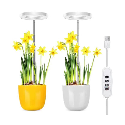 Full Spectrum Fill Light LED Grow Lamp for Indoor Solar Plants with Adjustable Height, 3/9/12H Timer 10-Level Dimming for Garden