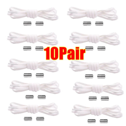 Semicircle No Tie Shoelaces Elastic Shoe laces Sneakers shoelace Metal Lock Lazy Laces for Kids and Adult One size fits all shoe
